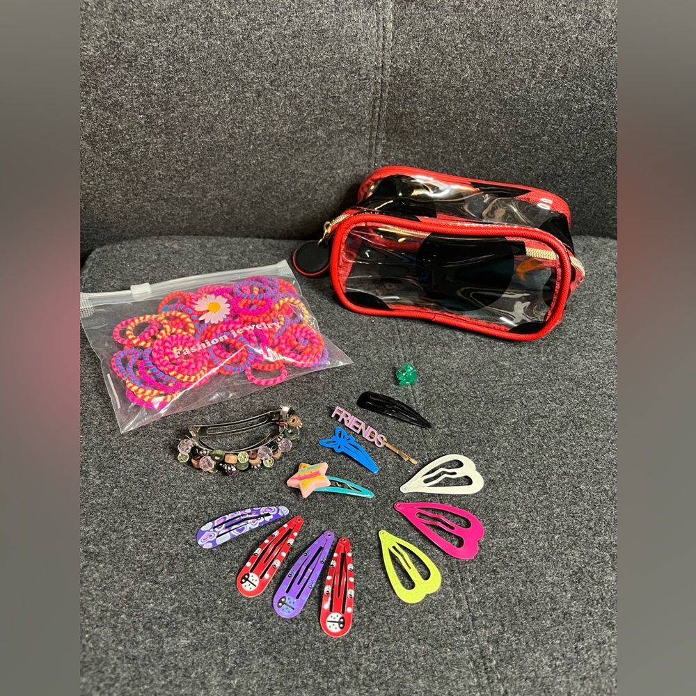 Hair accessories and bag